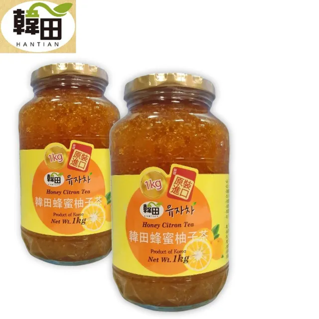 【HANTIAN 韓田】蜂蜜風味柚子茶1KGx2罐(即期品/本島免運費)