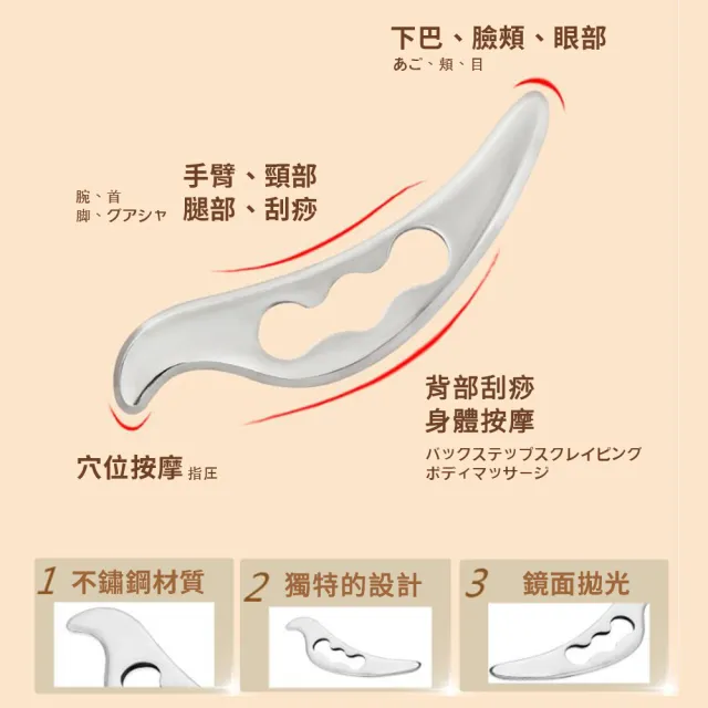 【DR.Story】日式鳥取304不銹鋼刮痧筋膜刀按摩神器(按摩器 女生禮物 母親節禮物)