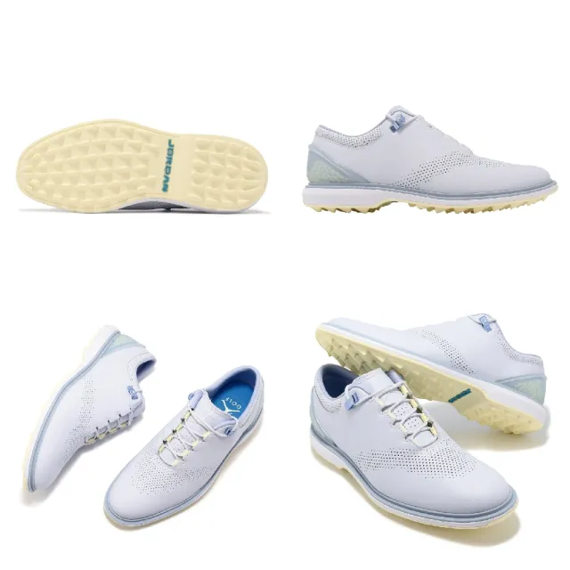 【NIKE GOLF】高爾夫球鞋 Jordan ADG 4 男鞋 白 藍 皮革 緩衝 抓地 爆裂紋 喬丹 運動鞋(DM0103-057)