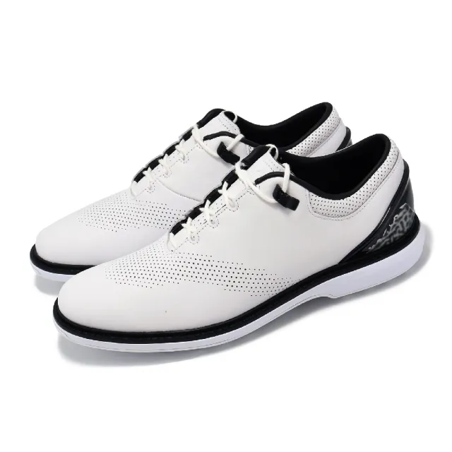 【NIKE GOLF】高爾夫球鞋 Jordan ADG 4 男鞋 女鞋 白 黑 皮革 緩衝 抓地 爆裂紋 喬丹 運動鞋(DM0103-110)