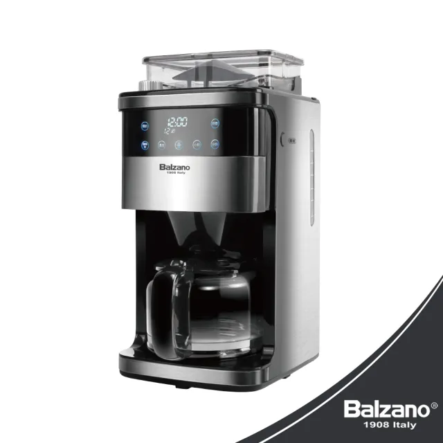 【Balzano】Balzano12杯全自動研磨咖啡機BZ-CM1520(12杯全自動研磨咖啡機-螢幕觸控款)