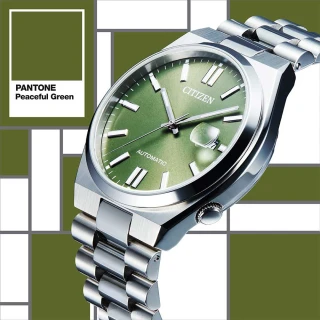 【CITIZEN 星辰】Mechanical PANTONE限定 時尚機械腕錶-綠40mm(NJ0158-89Z)