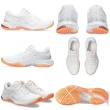 【asics 亞瑟士】NETBURNER BALLISTIC FF 3 女款 排球鞋 一般楦(1052A069-107-403 白橘 藍紫粉 室內球場鞋)