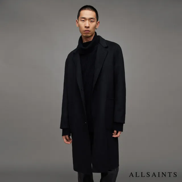 【ALLSAINTS】簡約紳士羊毛單排釦中長版大衣(4款任選)