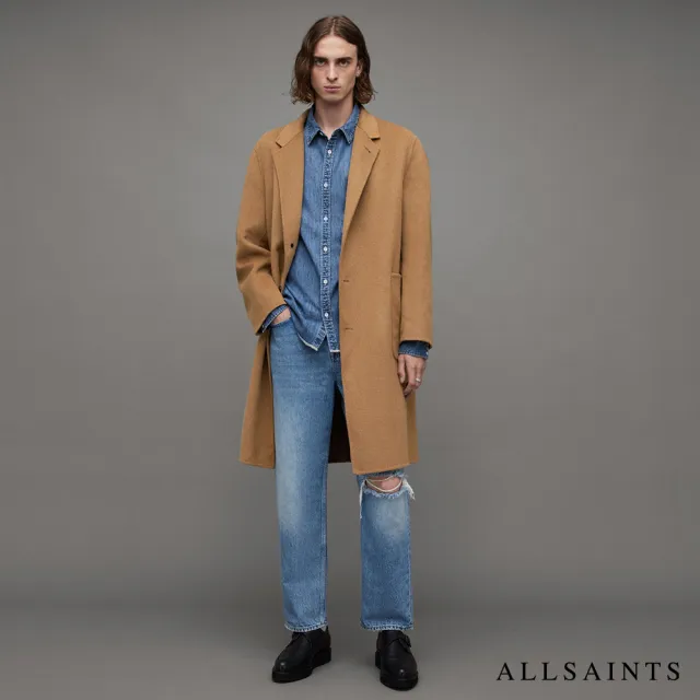 【ALLSAINTS】簡約紳士羊毛單排釦中長版大衣(4款任選)