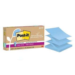 【3M】Post-it 利貼 狠黏 環保抽取式便條紙 76x76mm（70張 /本）混色6本 /盒 R330R-6SST