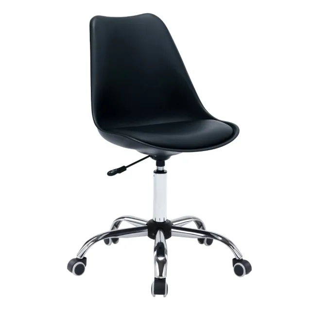 【E-home】EMSM北歐經典造型軟墊電腦椅 5色可選(辦公椅 會議椅 無扶手 美甲)