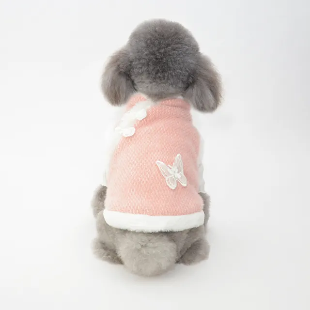【pettrip】蝴蝶中式唐裝(秋冬款寵物服飾 貓狗衣服 寵物唐裝 保暖舒適)