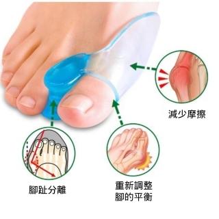 拇趾外翻矯正器(日夜用 男女大腳骨分離腳趾套分趾器 透明藍)