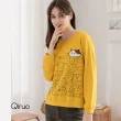 【Qiruo 奇若名品】秋冬專櫃黃色上衣2265A 可愛貓咪(可愛貓咪精品長袖上衣226)