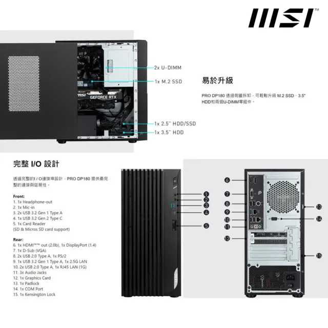 【MSI 微星】Office2021組★i5 GT710獨顯電腦(PRO DP180 13-065TW/i5-13400F/8G/512G SSD/GT710/W11)