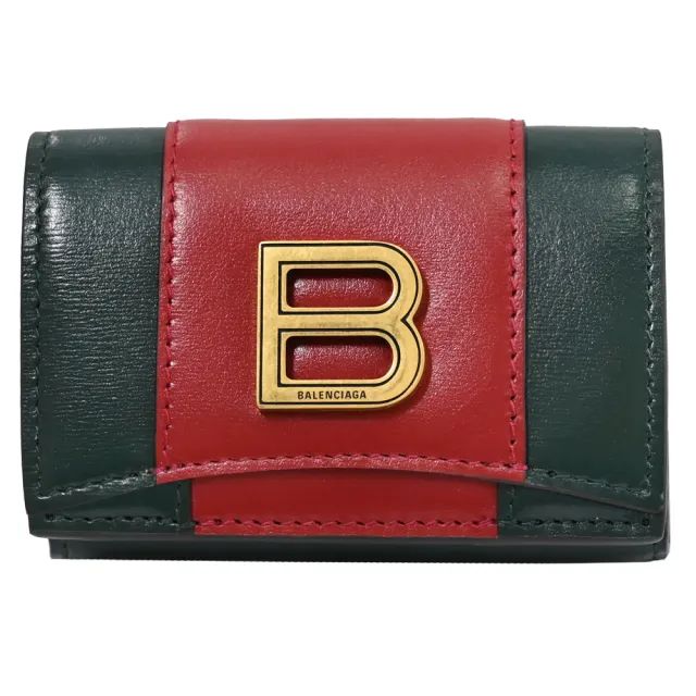 【GUCCI 古馳】聯名素面條紋撞色零錢短夾(綠紅)