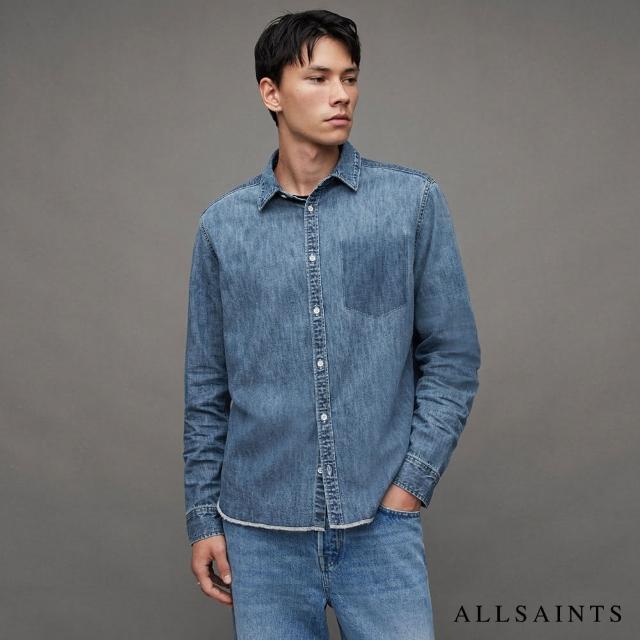 【ALLSAINTS】SOLAR 寬鬆紋理牛仔長袖襯衫 MR010Z(舒適版型)