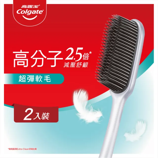 【Colgate 高露潔】高分子炭深潔牙刷2入(超軟毛)