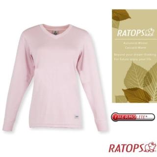 【RATOPS】女 Thermolite 保暖V領內衣.衛生衣.長袖內衣.排汗內衣.內搭衣(DB5086 淺粉紅 V1)