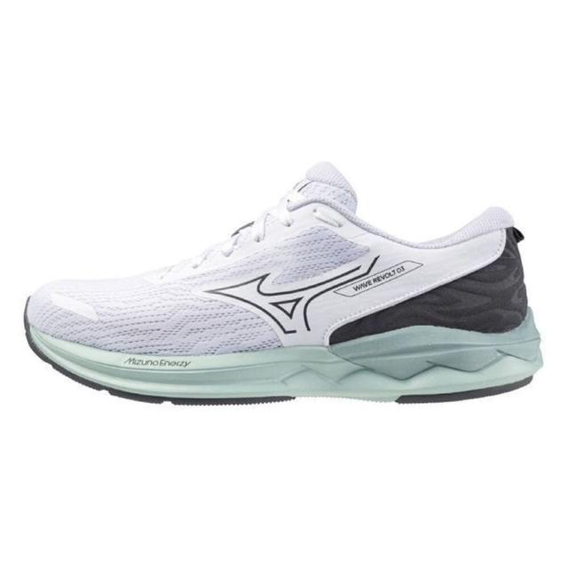 【MIZUNO 美津濃】Wave Revolt 3 Wide 女 慢跑鞋 運動 路跑 寬楦 入門款 白綠(J1GD248524)