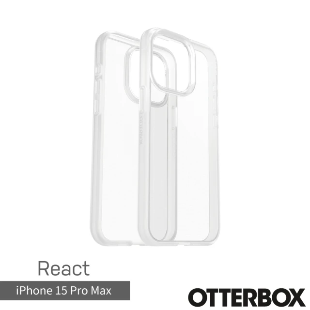 OtterBox iPhone 15 Pro Max 6.7吋 React 輕透防摔殼(透明)