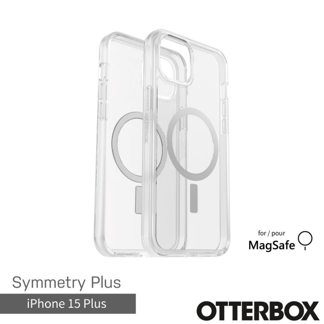 【OtterBox】iPhone 15 Plus 6.7吋 Symmetry Plus 炫彩幾何保護殼-透明(支援MagSafe)