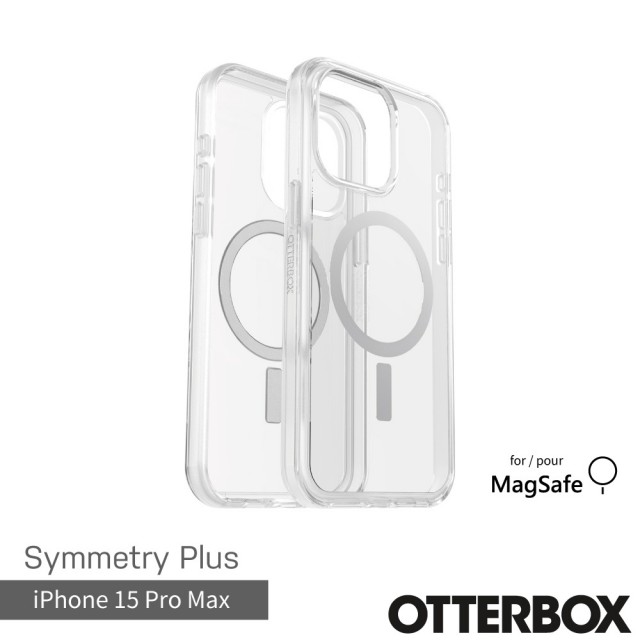 【OtterBox】iPhone 15 Pro Max 6.7吋 Symmetry Plus 炫彩幾何保護殼-透明(支援MagSafe)