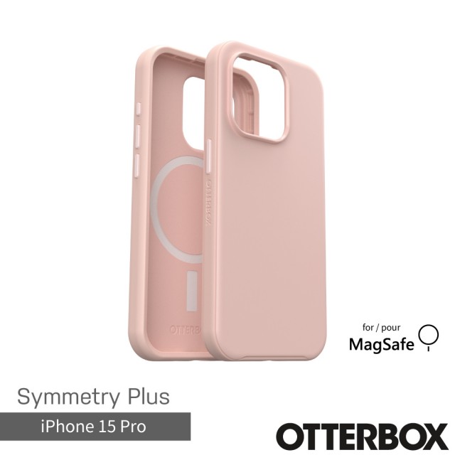 【OtterBox】iPhone 15 Pro 6.1吋 Symmetry Plus 炫彩幾何保護殼-粉色(支援MagSafe)