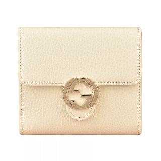 【GUCCI 古馳】GUCCI 雙G LOGO牛皮10卡釦式短夾(白)