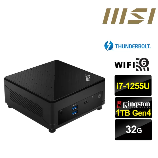 【MSI 微星】Cubi5 12M i7十核{龍魂宗師} 迷你電腦(i7-1255U/32G/1TB M.2)