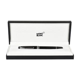【MONTBLANC 萬寶龍】萬寶龍MONTBLANC 經典大班系列六芒星LOGO雕刻設計鍍鉑金筆夾鋼珠筆(黑)