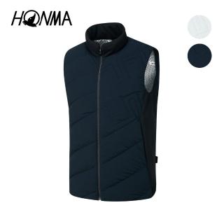 【HONMA 本間高爾夫】男款輕薄羽絨發熱背心 日本高爾夫專業品牌(M-XL白色、海軍藍任選HMJD321R524)