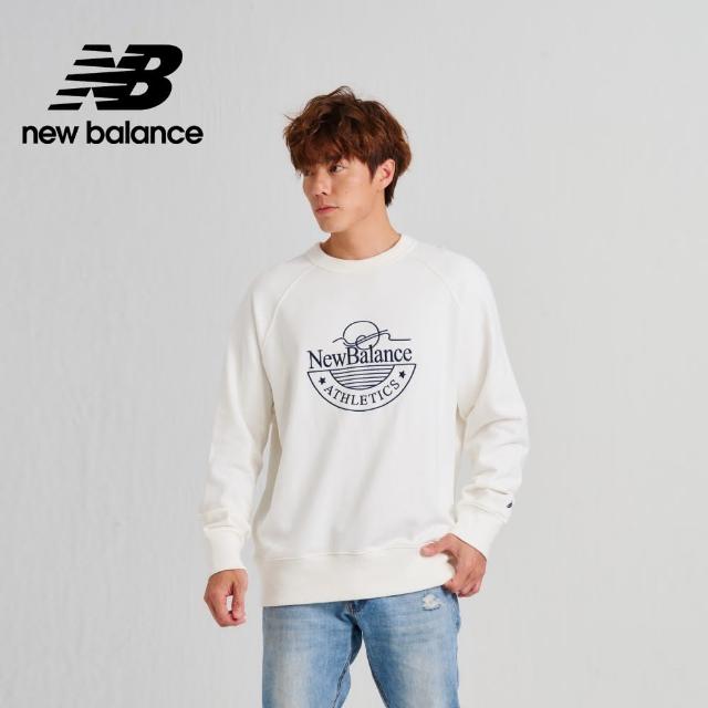 【NEW BALANCE】NB 圓領刺繡NB長袖上衣_男性_牙白色_AMT33506SST(亞版 版型正常)