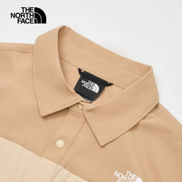 【The North Face 官方旗艦】北面男款卡其色吸濕排汗防曬休閒長袖襯衫｜83TJPV6