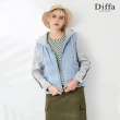 【Diffa】歐風質感綠條長袖針織衫-女