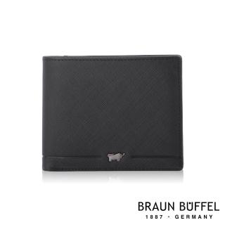 【BRAUN BUFFEL 德國小金牛】臺灣總代理 格瑞克-II 8卡男夾-黑色(BF387-313-BK)