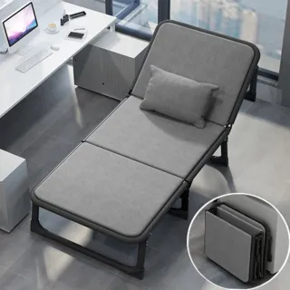 【宅造印象】免組裝6段調節折疊床/單人午休床(附枕頭 折疊收納 加粗圓管 承重強)