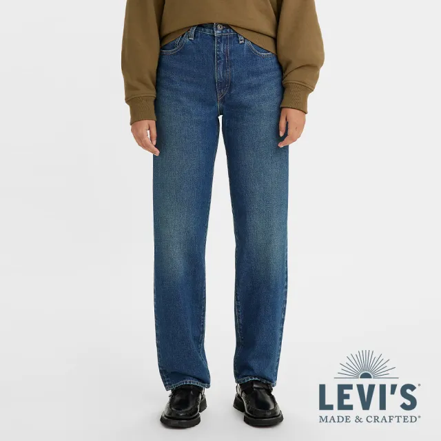 【LEVIS】LMC女款復古高腰舒適直筒牛仔長褲/及踝款 熱賣單品 75645-0022