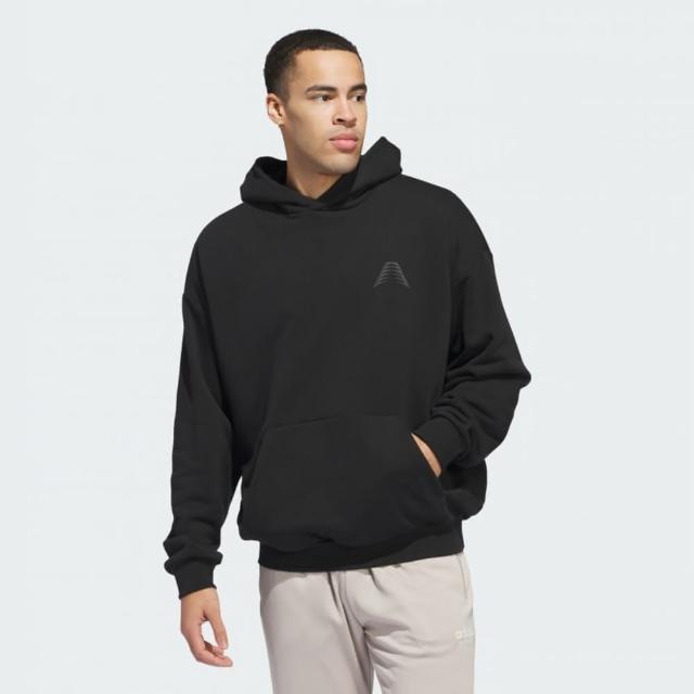 【adidas 愛迪達】上衣 男款 長袖上衣 帽T 運動 AE FOUN HOODY 黑 IU2809