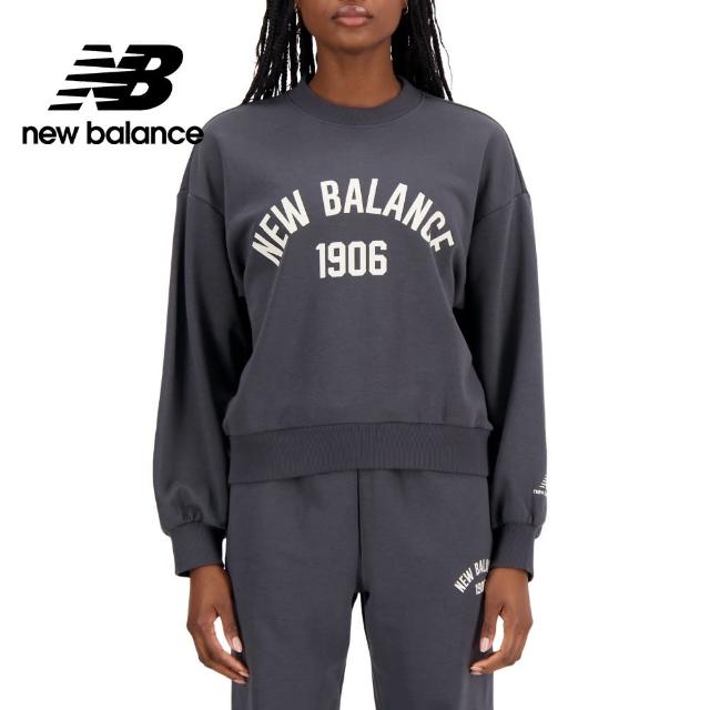 【NEW BALANCE】NB 簡約落肩長袖上衣_女性_墨灰色_WT33553ACK(美版 版型偏大)