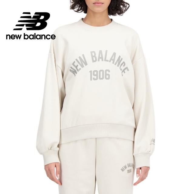 【NEW BALANCE】NB 簡約落肩長袖上衣_女性_米杏色_WT33553MBM(美版 版型偏大)