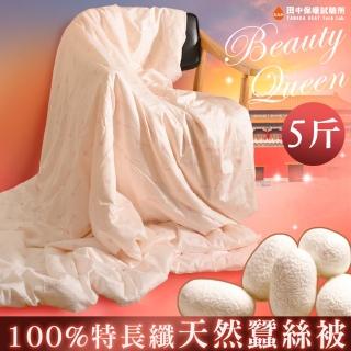 【田中保暖】5臺斤 100%純手工天然長纖蠶絲被 3kg 6x7尺 頂級臺灣手工 附保證書 蠶絲 冬被(5臺斤蠶絲被)
