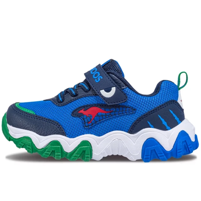 KangaROOS 美國袋鼠鞋 童鞋 DINO 恐龍系鋸齒運動鞋 藍綠(KK41336)