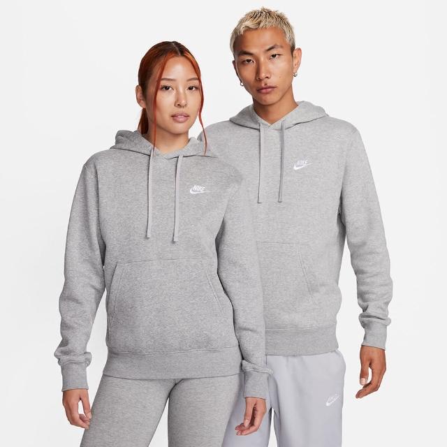 【NIKE 耐吉】上衣 男款 長袖上衣 帽T 運動 磨毛 SPORTSWEAR CLUB FLEECE 灰 BV2655-063