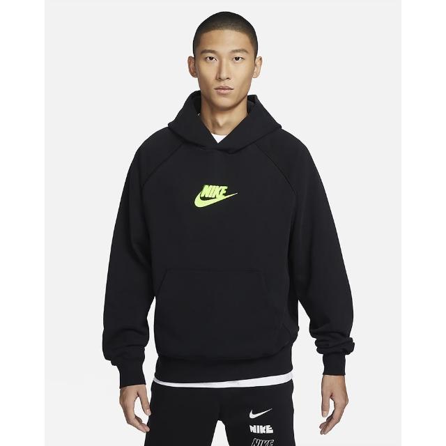 【NIKE 耐吉】連帽上衣 帽T 抓絨 休閒 AS M NSW HD SPRAY FANTASIA GCE 男款 黑(HJ1465010)