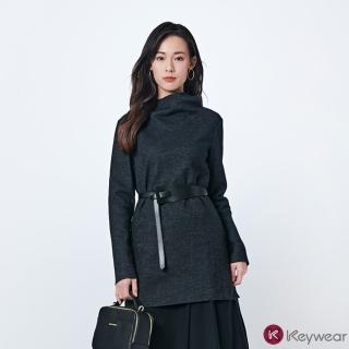 【KeyWear 奇威名品】帥氣俐落連帽長版上衣
