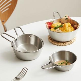 【樂適多】14cm手柄304不鏽鋼多用碗 2入一組 MO6119(碗 餐碗 餐具 不鏽鋼碗 露營碗盤)