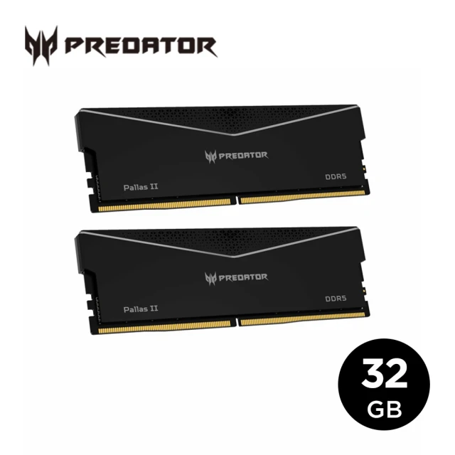 【Acer 宏碁】Predator PallasII DDR5-6000 32GB超頻桌上型記憶體 黑色(16G*2 CL30)