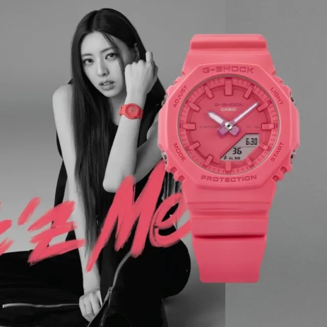 【CASIO 卡西歐】G-SHOCK 韓團 ITZY Tone-on-Tone 亮櫻花粉 同色時尚 八角形錶殼(GMA-P2100-4A)