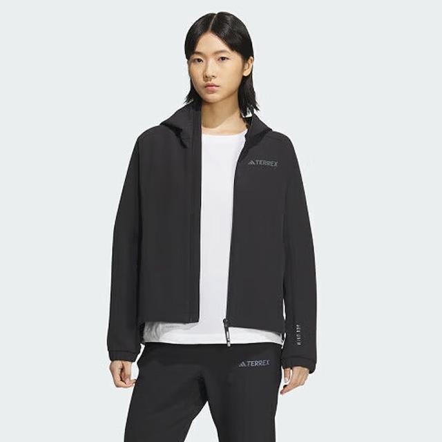 【adidas 愛迪達】外套 女款 運動連帽外套 W S.S BRUSH JKT 黑 IS0304