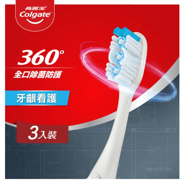 【Colgate 高露潔】360°抗敏專家牙刷3入(超軟毛/牙齦護理)