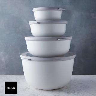 【HOLA】荷蘭 Mepal 圓形密封保鮮盒350ml-白