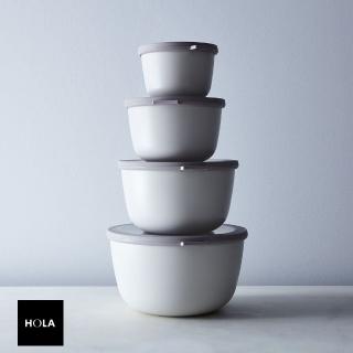 【HOLA】荷蘭 Mepal 圓形密封保鮮盒1.25L-白