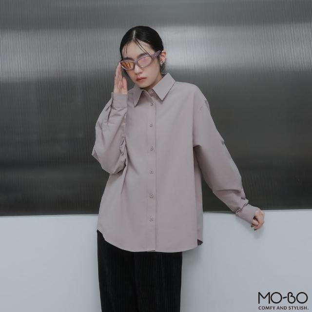 【MO-BO】撞色釦洞棉質襯衫